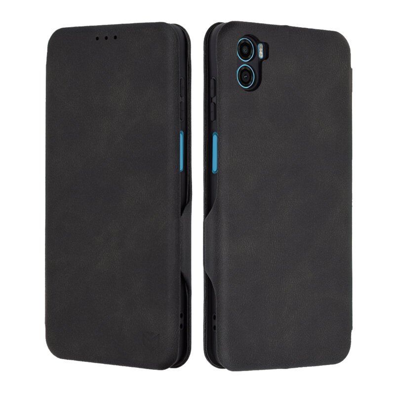 Husa 360° Motorola Moto E22s Techsuit Safe Wallet Plus, negru
