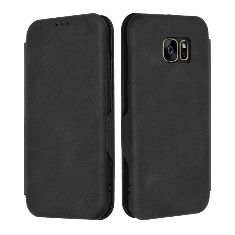 Husa 360° Samsung Galaxy S7 Edge Techsuit Safe Wallet Plus, negru