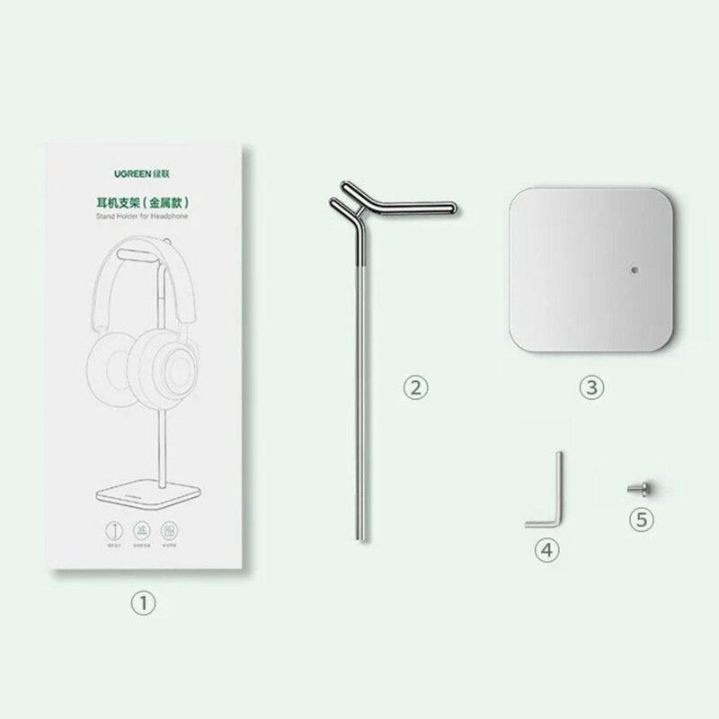 Suport birou pentru casti gaming Ugreen 80701, argintiu