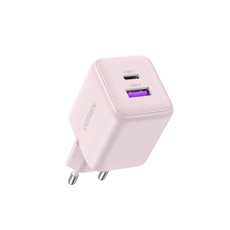 Incarcator tip C, USB, GaN, Fast Charge Ugreen, roz, 65017