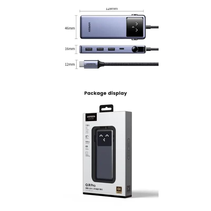 HUB 7in1 Type-C la USB, HDMI, Type-C, RJ45 Ugreen, 45155