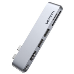 Hub 2x USB-C pentru MacBook 6in1, 100W, 40Gbps Ugreen, 40850