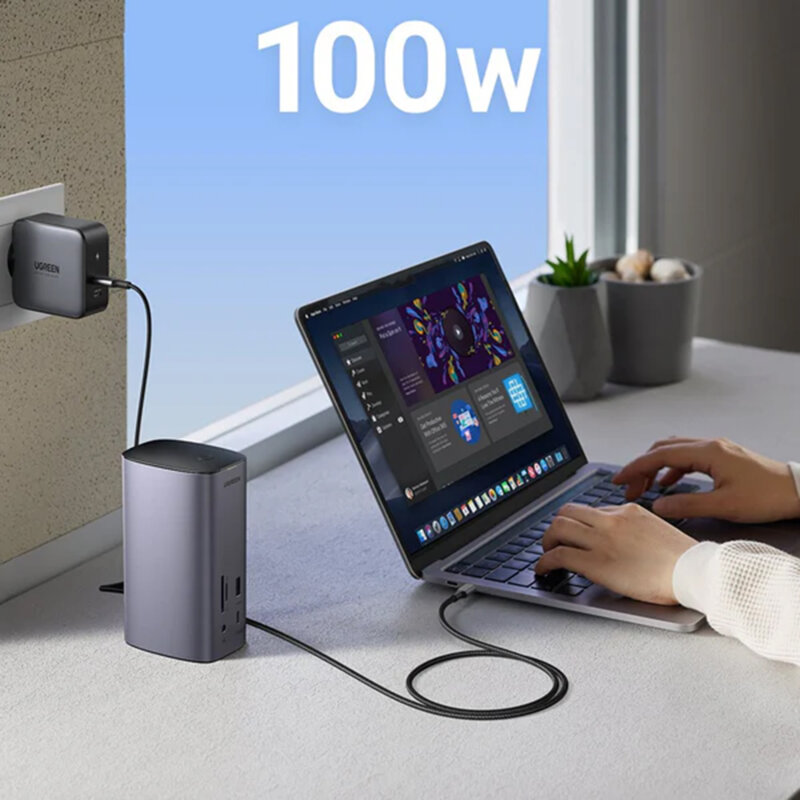 Docking Station Pro Type-C, USB, HDMI, Ethernet, SD/TF Ugreen, 100W, 90325