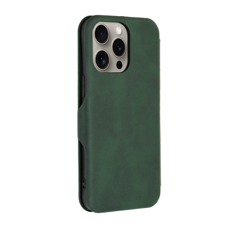 Husa 360° iPhone 15 Pro Max Techsuit Safe Wallet Plus, verde