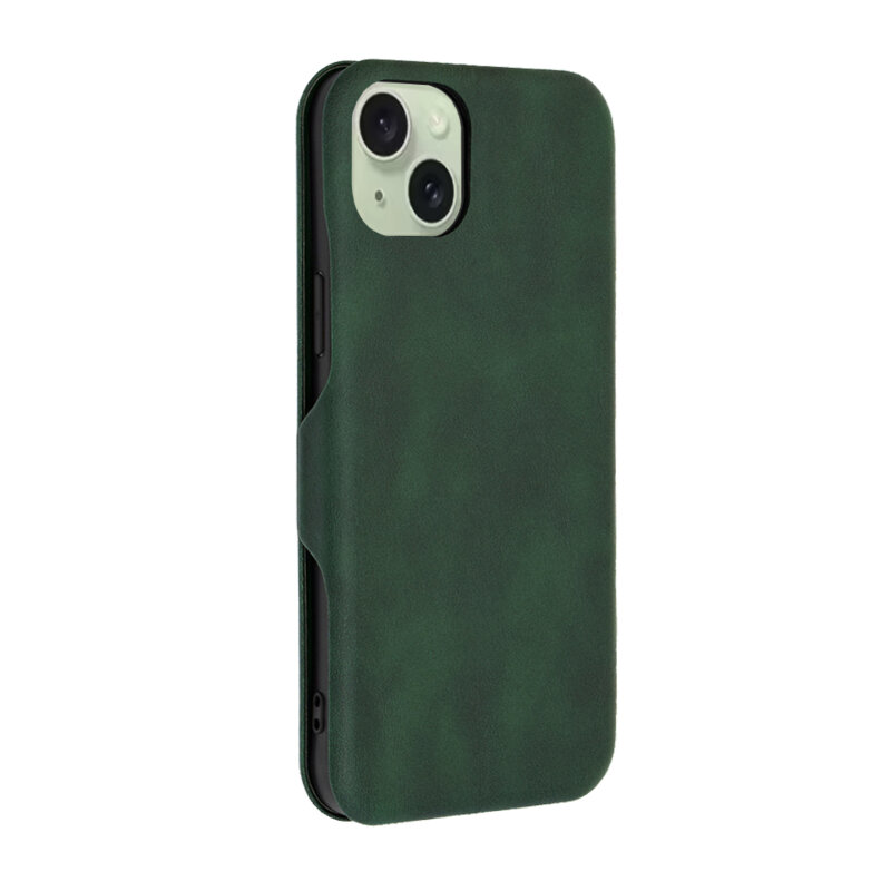 Husa 360° iPhone 15 Plus Techsuit Safe Wallet Plus, verde