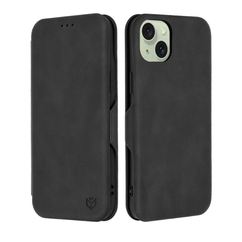Husa 360° iPhone 15 Plus Techsuit Safe Wallet Plus, negru