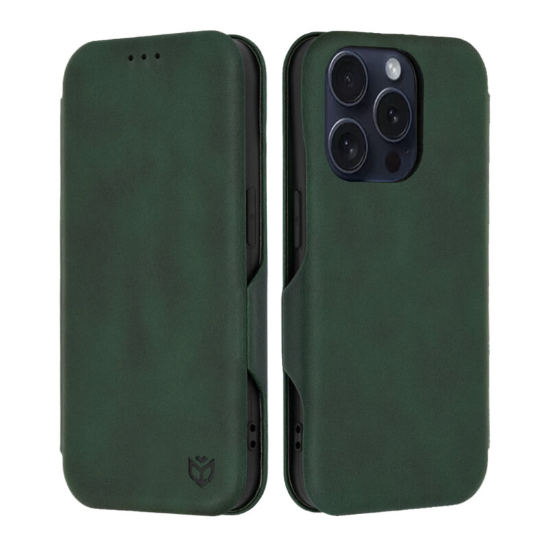 Husa 360° iPhone 15 Pro Techsuit Safe Wallet Plus, verde