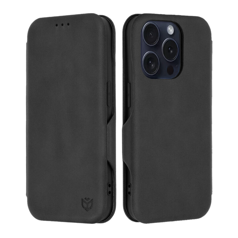 Husa 360° iPhone 15 Pro Techsuit Safe Wallet Plus, negru