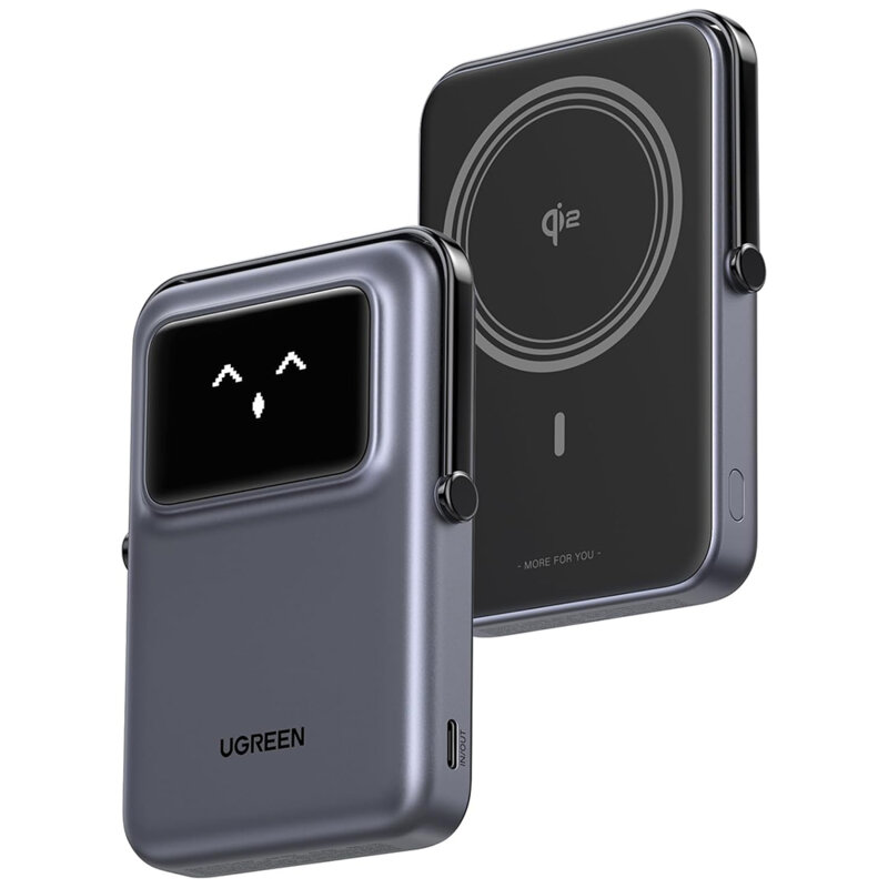 Power bank wireless cu display 10000mAh Ugreen, gri, 45329