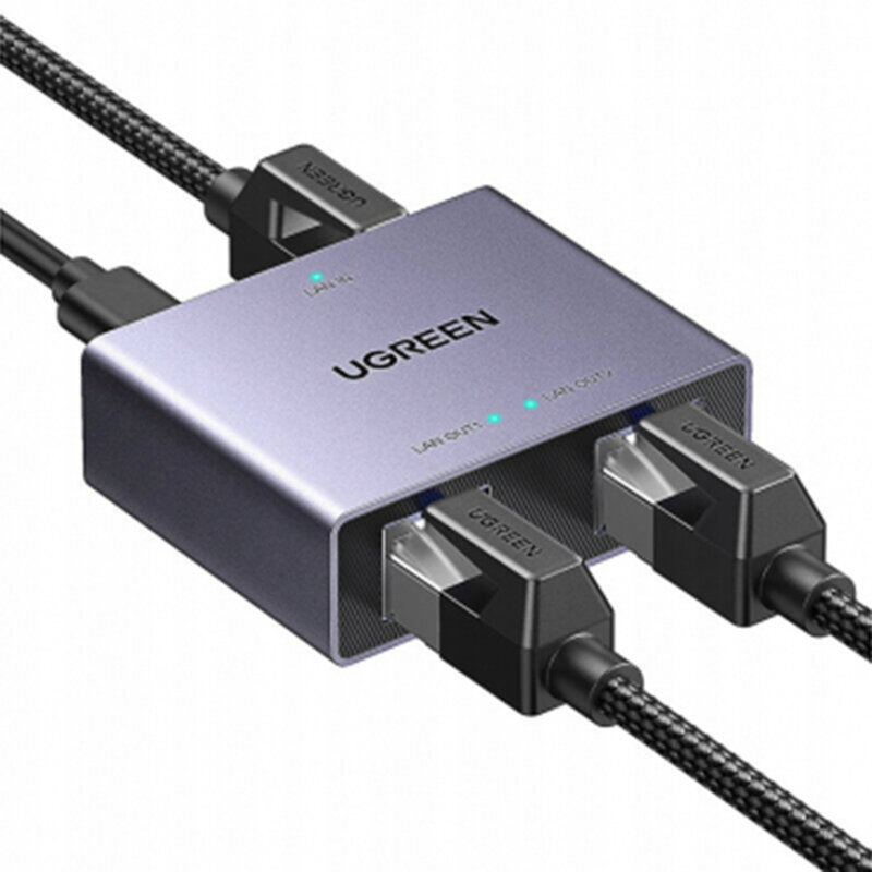 Splitter Ethernet, adaptor 2in1 RJ45 Ugreen, negru, 45311