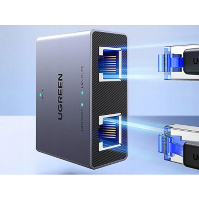 Splitter Ethernet, adaptor 2in1 RJ45 Ugreen, negru, 45311