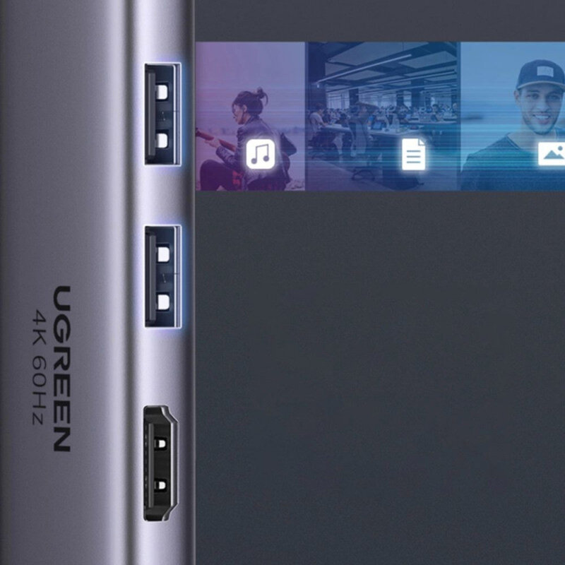 Hub 6in1 Type-C, 2x USB, HDMI, SD/TF Ugreen, 60384
