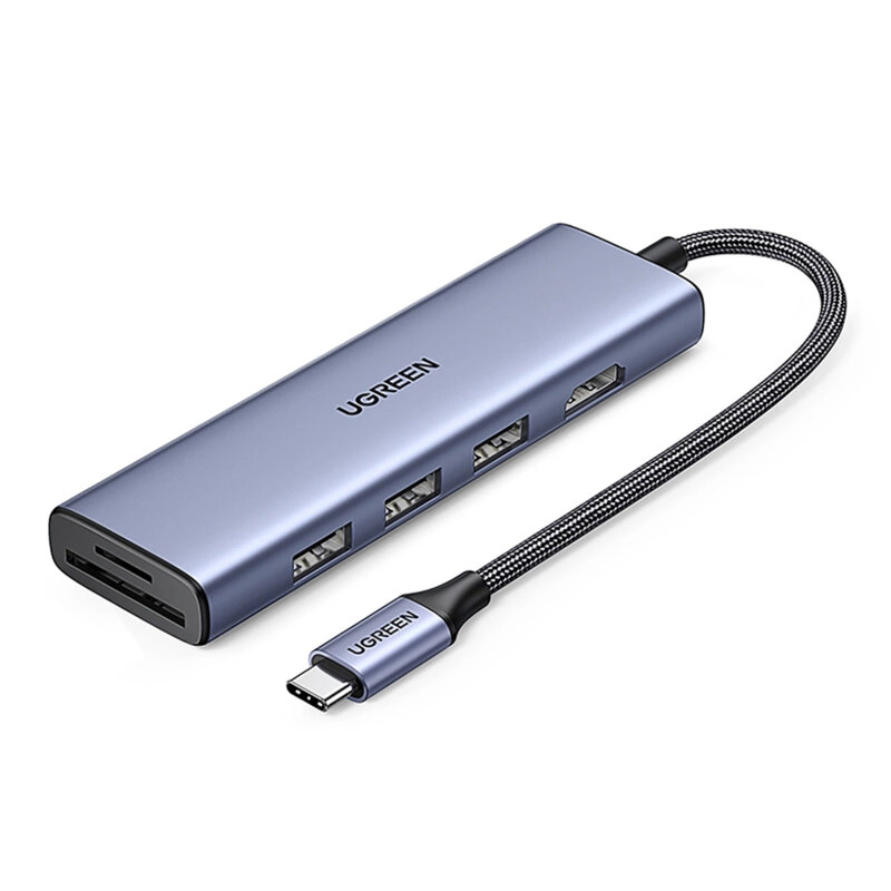 HUB 6in1 Type-C la 3x USB, HDMI, SD/TF slots Ugreen, 20956A