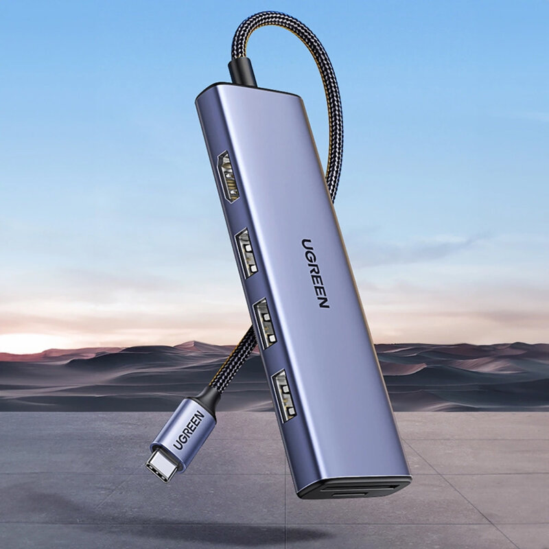 HUB 6in1 Type-C la 3x USB, HDMI, SD/TF slots Ugreen, 20956A