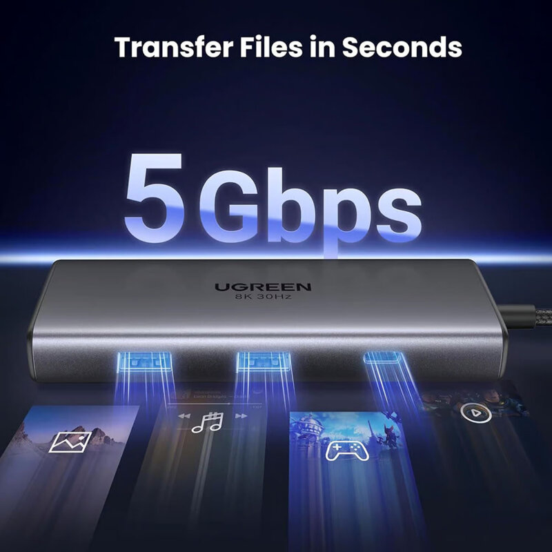 Hub USB-C la 2x USB, 2x HDMI, 2x Type-C PD100W Ugreen, 15852