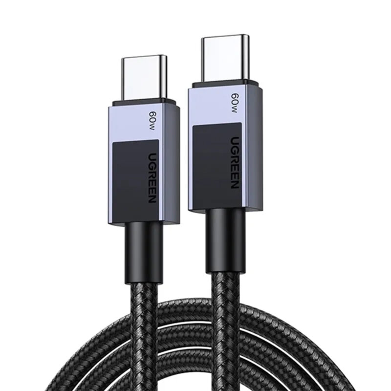 Cablu incarcare Type-C 60W, 3A, 1m Ugreen, gri, 55765