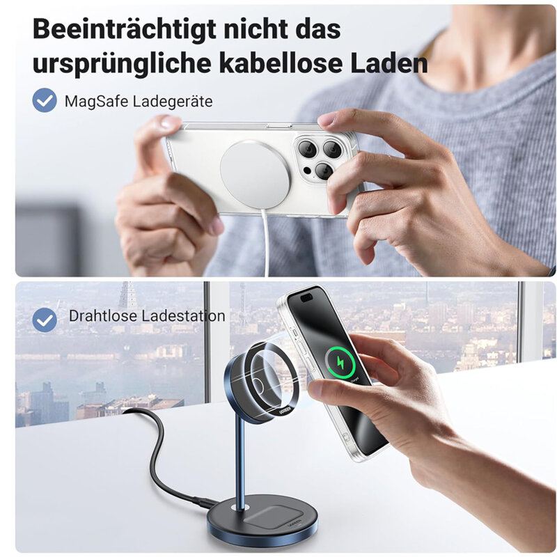 [Pachet 2x] Adaptor incarcare wireless MagSafe Ugreen, negru, 25766