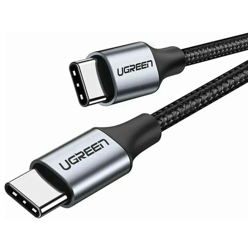 Cablu incarcare Type-C 60W, 3A, 2m Ugreen, gri, 50152