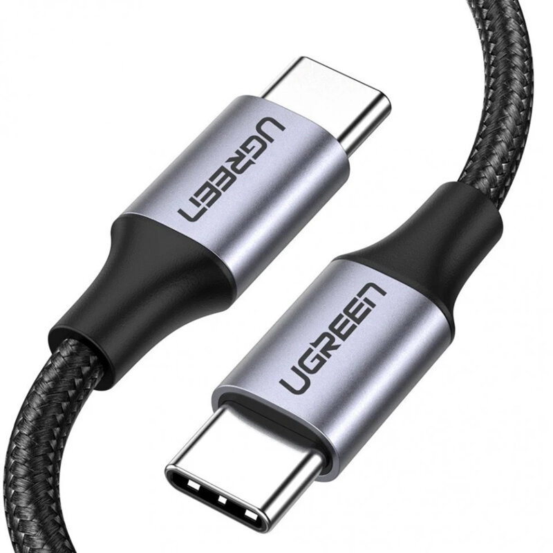 Cablu incarcare Type-C 60W, 3A, 1m Ugreen, gri, 50150
