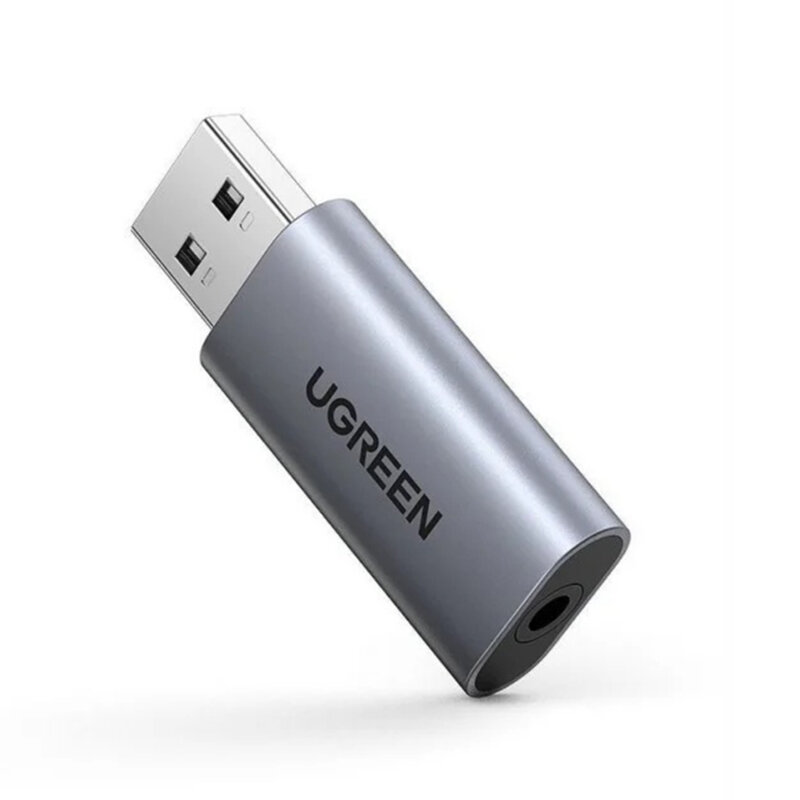 Adaptor USB la Jack Ugreen, sunet stereo, negru, 80864