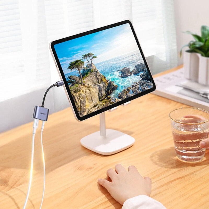 Adaptor audio Type-C Ugreen, stereo output, 30W, gri, 60164