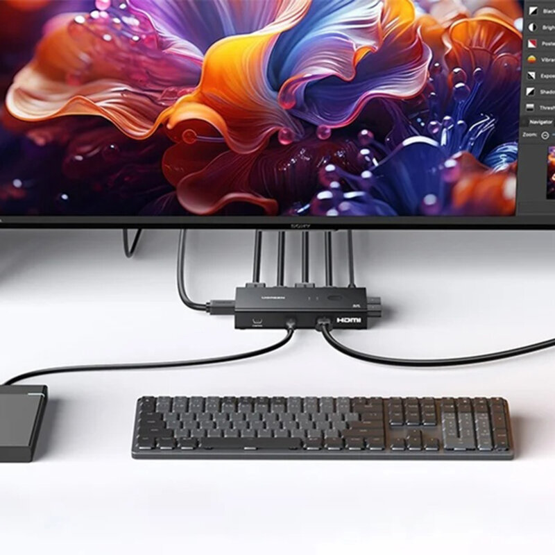 Switch HDMI, USB, Type-C Ugreen, negru, 4K@60Hz, Dolby, 45452