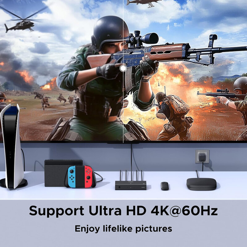 Switch HDMI, InfraRed cu telecomanda Ugreen, 4K@60Hz, 55857