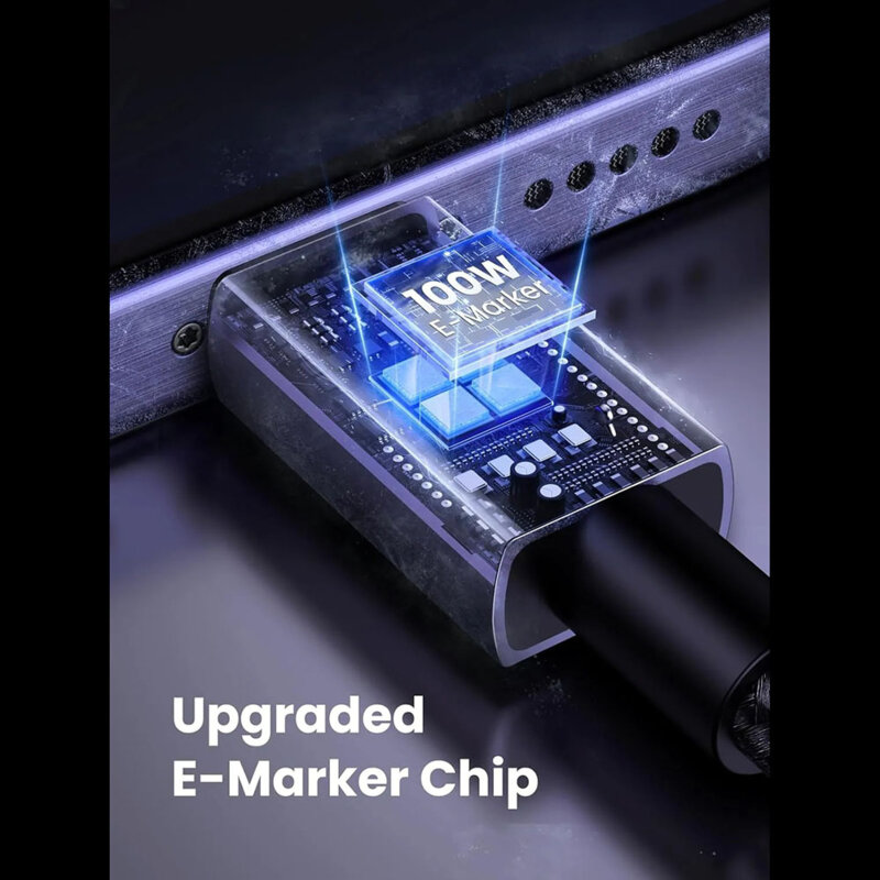 Cablu de date Type-C Fast Charge 100W, 0.5m Ugreen, gri, 35985