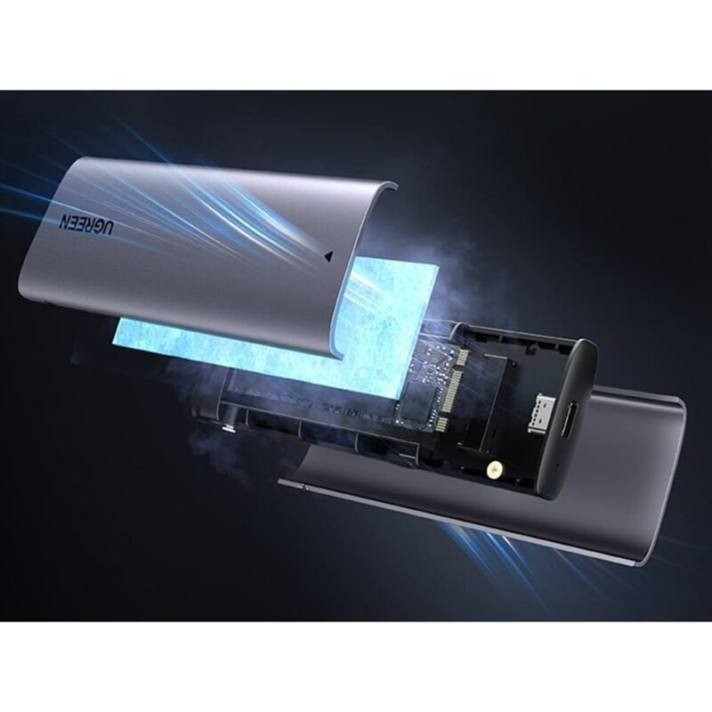 Carcasa SSD, M.2 NVMe SATA Ugreen, 10Gbps, gri, 15813