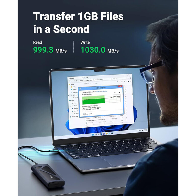 Carcasa SDD, M.2 NVMe Ugreen, 10Gbps, gri, 15512