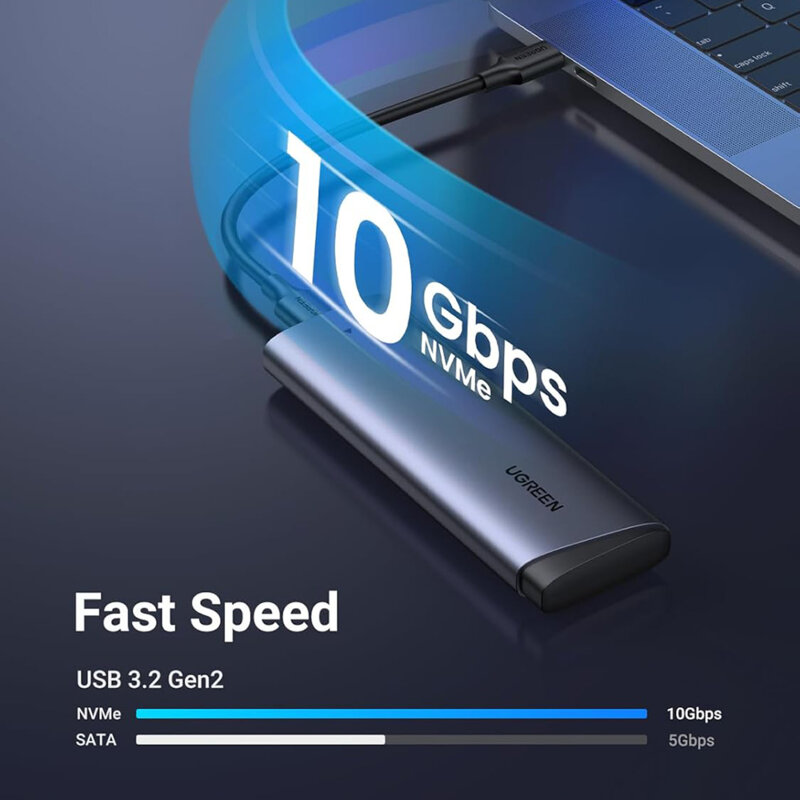 Carcasa SSD, M.2 NVMe Ugreen, 10Gbps, gri, 35267