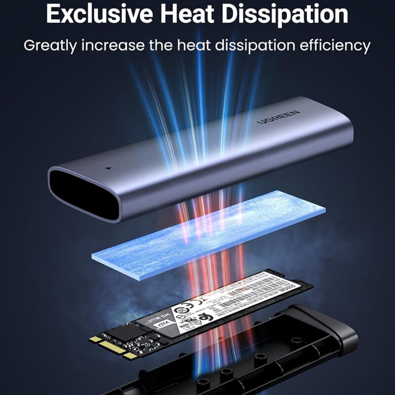 Carcasa SSD, M.2 NVMe Ugreen, 10Gbps, gri, 35267