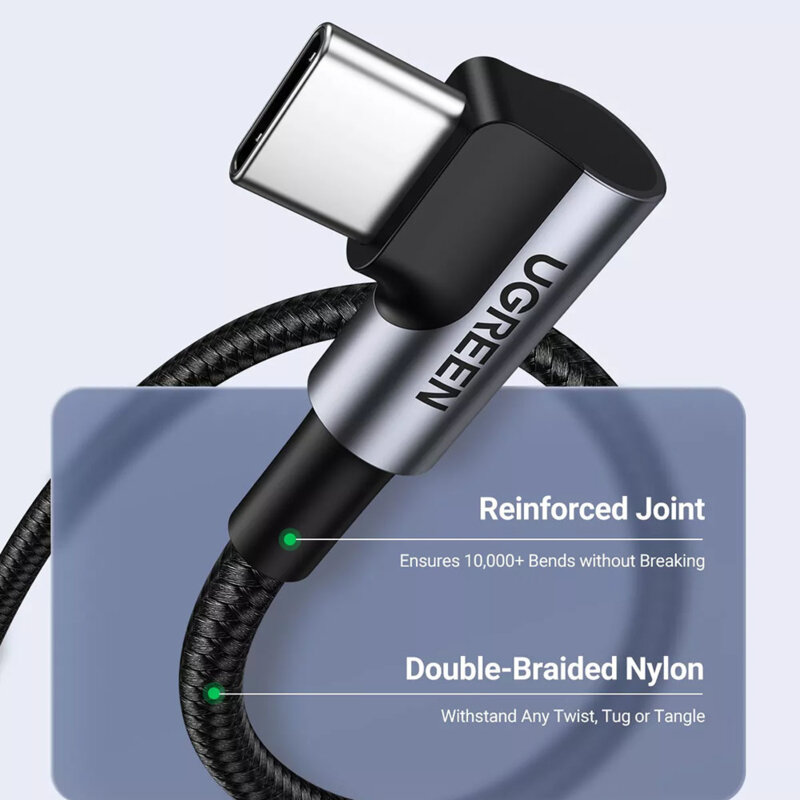 Cablu incarcare Type-C, 5A, 1m Ugreen, gri, 70696