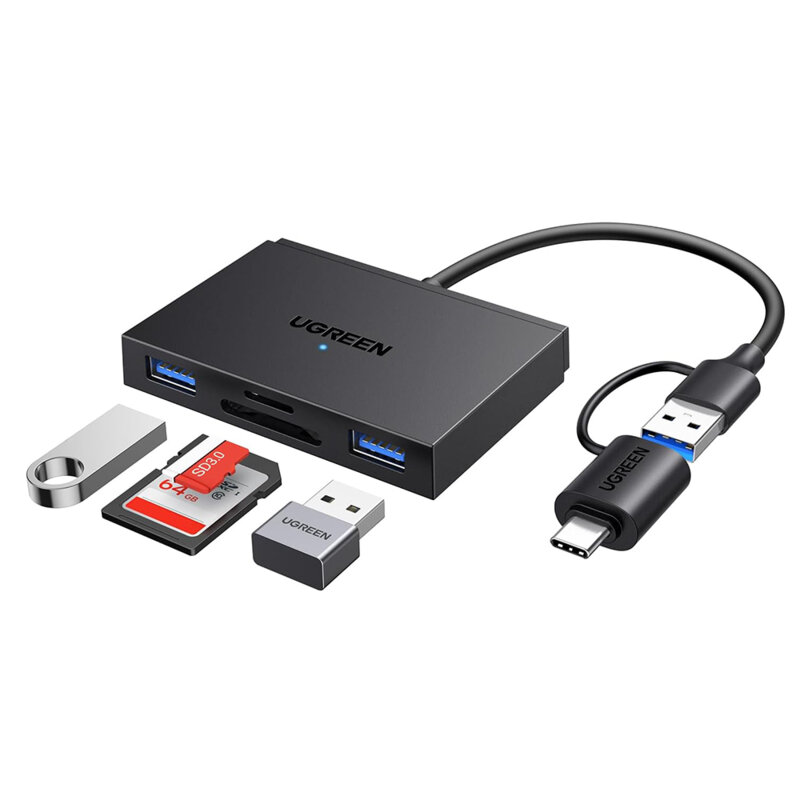 Card reader USB-C, USB, SD/TF Card Ugreen, 5Gbps, negru, 45167