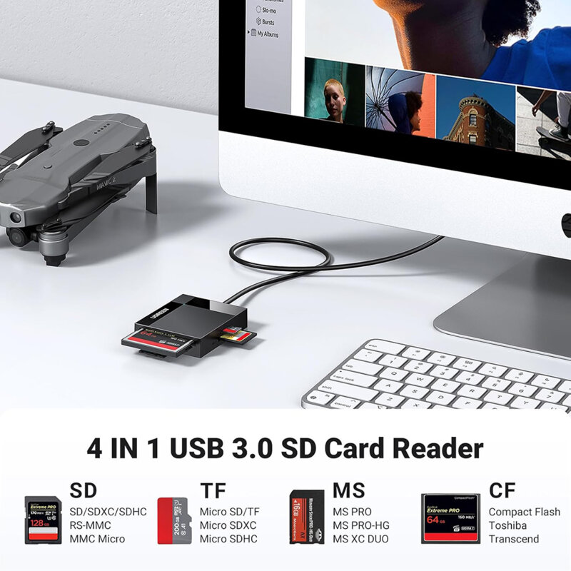 Card reader USB la SD/TF/CF/MS Card Ugreen, 5Gbps, negru, 30333
