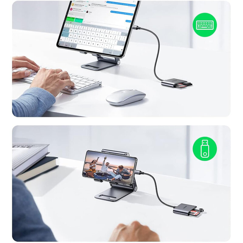 Card reader tip C la USB, TF/SD Card Ugreen, gri, 80798