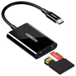 Adaptor USB-C, card reader TF/SD Ugreen, 170MB/s, negru, 35622