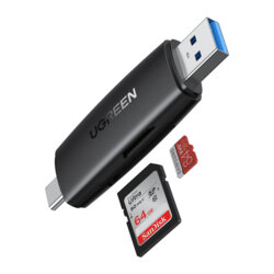 Card reader tip C/USB la SD/TF Ugreen, 5Gbps, negru, 80191