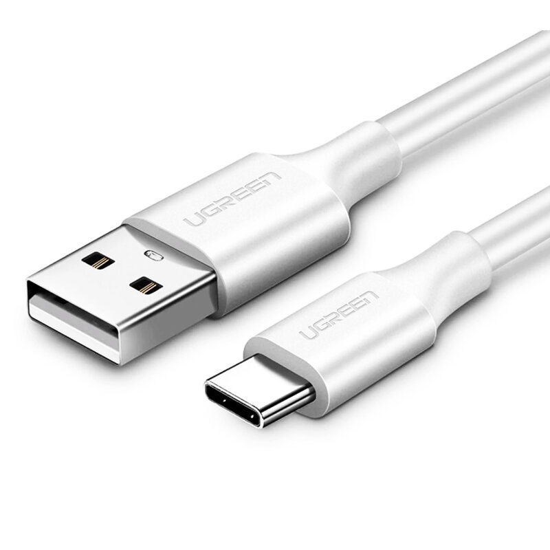 Cablu de date Type-C PD18W, 1m Ugreen, alb, 60121