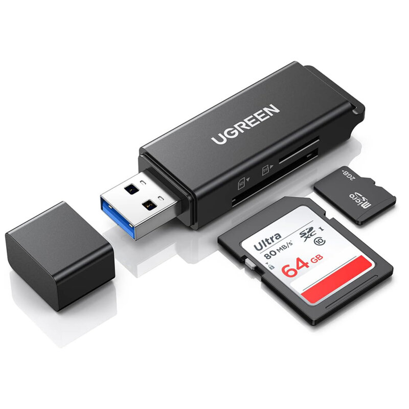 Card reader USB la SD/TF card Ugreen, 5Gbps, negru, 40752