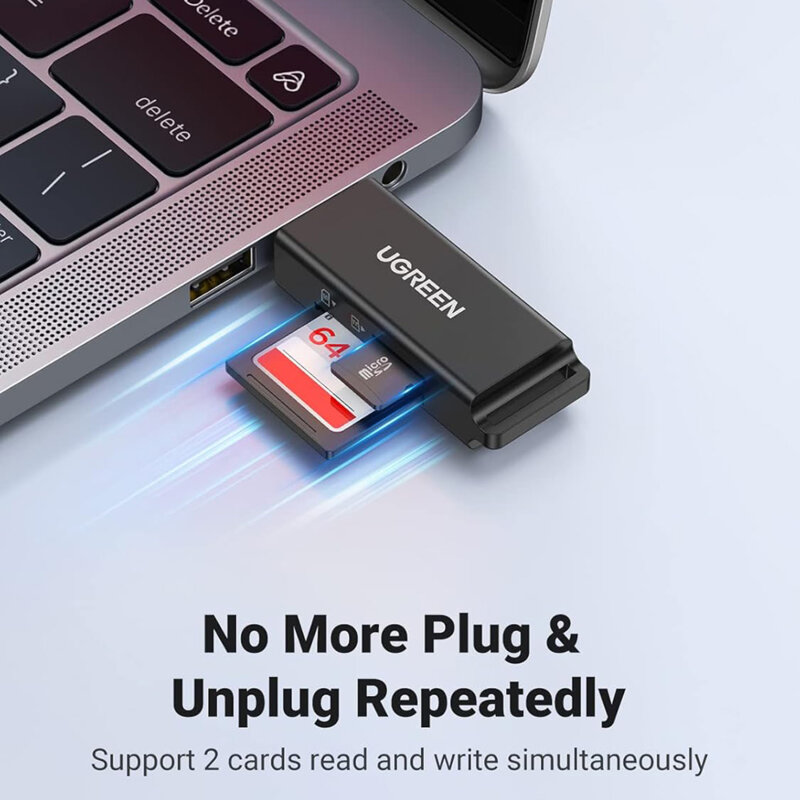 Card reader USB la SD/TF card Ugreen, 5Gbps, negru, 40752