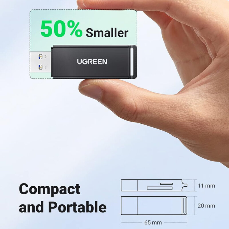 Card reader USB la SD/TF card Ugreen, 5Gbps, negru, 40752