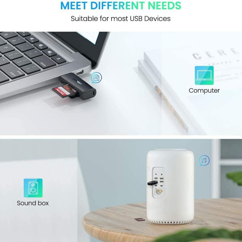 Card reader USB la SD/TF Ugreen, 5Gbps, negru, 60722