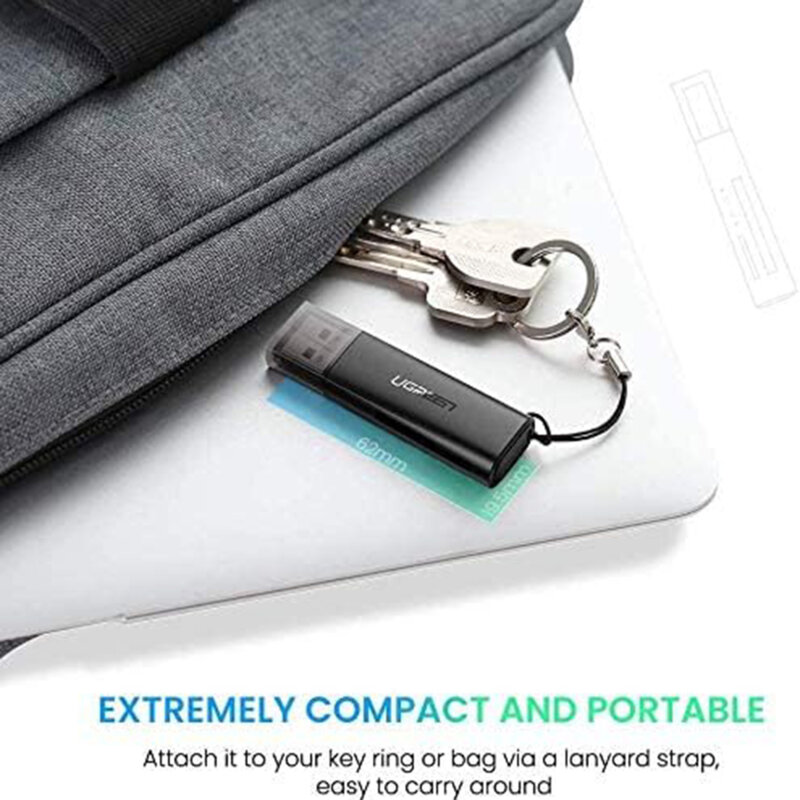 Card reader USB la SD/TF Ugreen, 5Gbps, negru, 60722