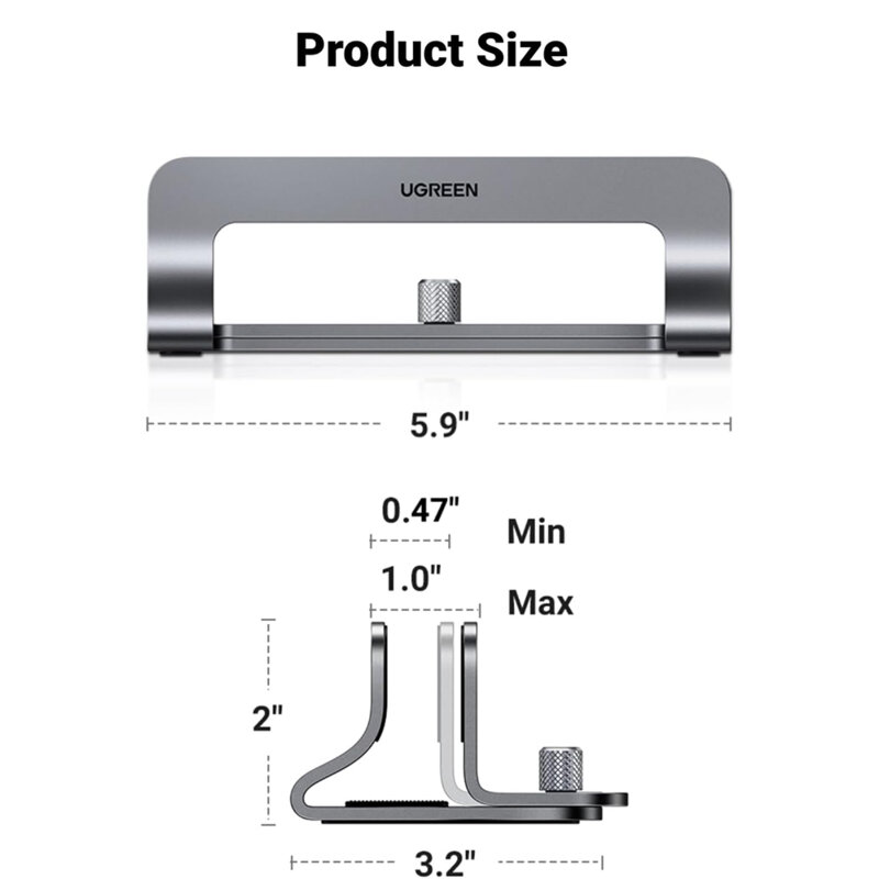 Suport laptop pentru birou, reglabil Ugreen, argintiu, 20471