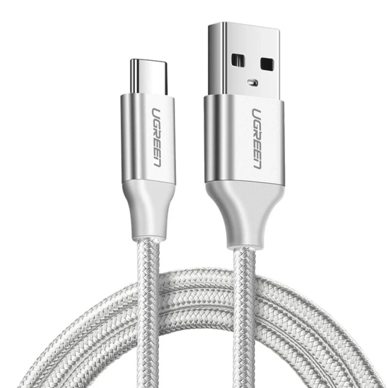 Cablu de date USB la Type-C PD18W, 1m Ugreen, alb, 60131
