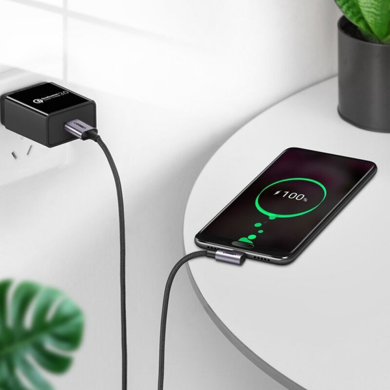 Cablu de date Fast Charge Type-C 18W, 1m, Ugreen, gri, 50941