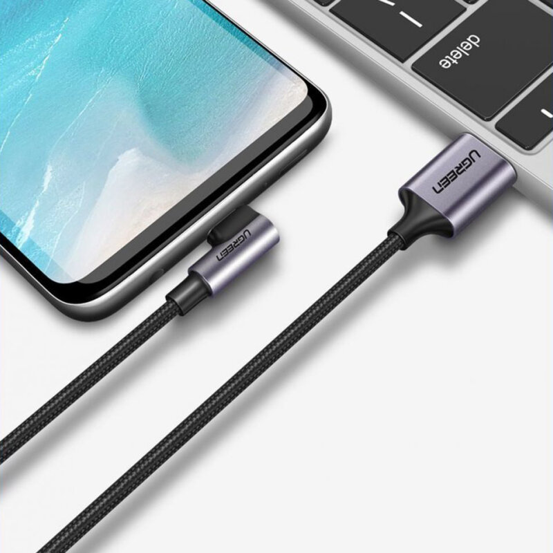 Cablu de date Fast Charge Type-C 18W, 1m, Ugreen, gri, 50941