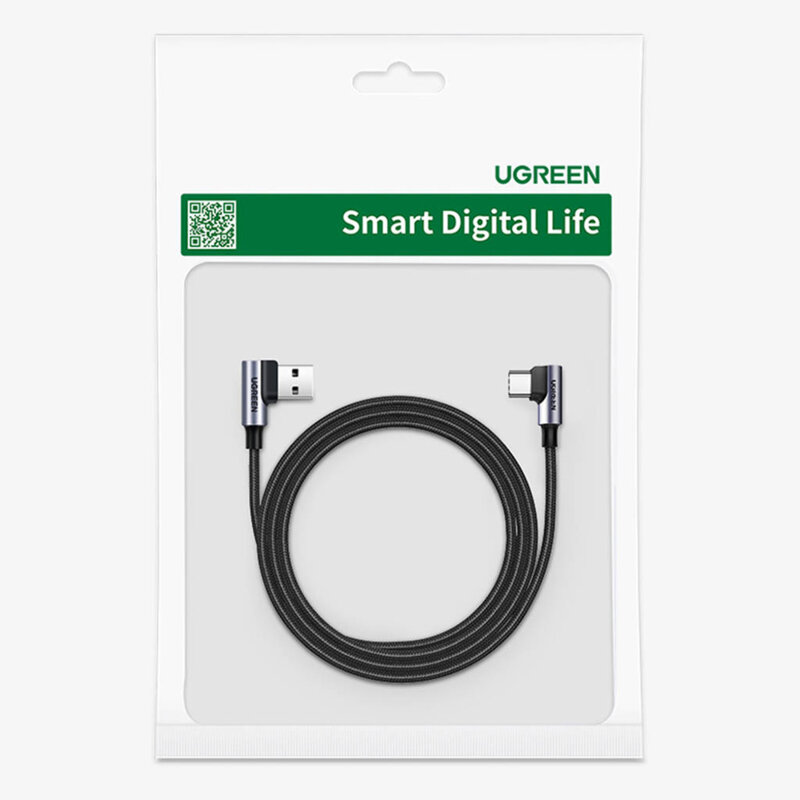 Cablu de date Fast Charge Type-C 18W, 3m, Ugreen, gri, 70875