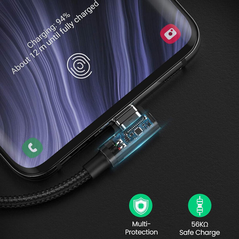 Cablu de date Fast Charge Type-C 18W, 2m, Ugreen, gri, 20857